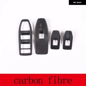 BMW X1 IX1 U10 U11 2023-2024 ABS クローム/カーボン窓リフトスイッチ ボタン カバー トリム アクセサリー - carbon fiber
