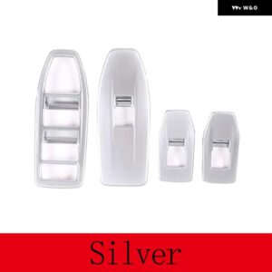 BMW X1 IX1 U10 U11 2023-2024 ABS クローム/カーボン窓リフトスイッチ ボタン カバー トリム アクセサリー - Silver