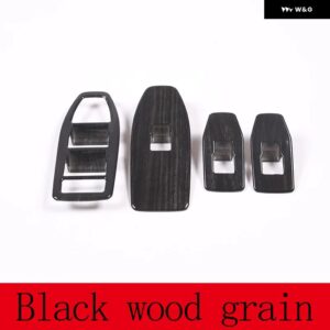 BMW X1 IX1 U10 U11 2023-2024 ABS クローム/カーボン窓リフトスイッチ ボタン カバー トリム アクセサリー - Black Wood Grain