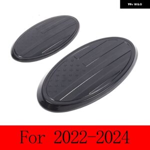 スバル フォレスター 2013-2024 ABS 黒ロゴ 装飾 リングフロントとリアのロゴカバー ステッカー アクセサリー - For 2022-2024