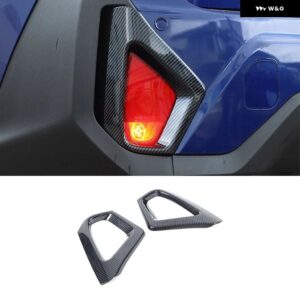スバル CROSSTREK 2023 2024 ABS カーボンフロントとリア フォグランプ 装飾 フレーム ステッカー ACCESSRORIE - rear