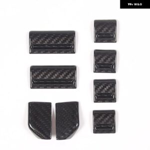 ジャガー F タイプ 2013-2024 カーボン中央 制御 空調 ボタン スイッチカバー 装飾 ステッカー カーアクセサリー - Real carbon fiber