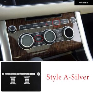 ランドローバー レンジローバー スポーツヴォーグ 2014-17 中央 制御 空調 ボタン 装飾 ステッカー カーアクセサリー - Style A Silver