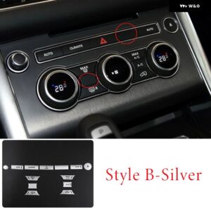 ランドローバー レンジローバー スポーツヴォーグ 2014-17 中央 制御 空調 ボタン 装飾 ステッカー カーアクセサリー - Style B Silver