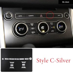 ランドローバー レンジローバー スポーツヴォーグ 2014-17 中央 制御 空調 ボタン 装飾 ステッカー カーアクセサリー - Style C Silver