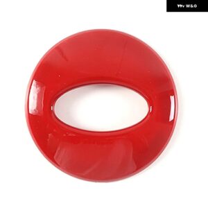 スバル ABS カーボン/マットブラック WRX 2021-23 ステアリングホイール 中央 装飾 カバー インテリア アクセサリー - red