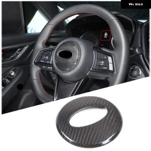 スバル ABS カーボン/マットブラック WRX 2021-23 ステアリングホイール 中央 装飾 カバー インテリア アクセサリー - Real carbon fiber