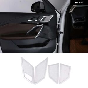 BMW X1 IX1 U10 U11 2023-2024 合金 ドア スピーカー カバー トリム カバー A ピラー ツイーターカバー 装飾 アクセサリー - 4-pcs Style C