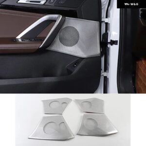 BMW X1 IX1 U10 U11 2023-2024 合金 ドア スピーカー カバー トリム カバー A ピラー ツイーターカバー 装飾 アクセサリー - 4-pcs Style A