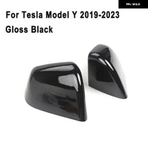 テスラ 外装 バック ミラー サイド ミラー ハウジング カバー キャップシェル モデル3 Y 2017-2023 グロスマットブラックカーボンパ - Y Gloss black