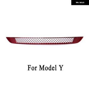 テスラ モデル3 2017-2023 / モデルY 2019-2023 アンダー レーシンググリル ハニカム エアベント カバー 防塵 防虫ネット - Red For Model Y