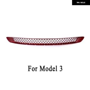 テスラ モデル3 2017-2023 / モデルY 2019-2023 アンダー レーシンググリル ハニカム エアベント カバー 防塵 防虫ネット - Red For Model 3