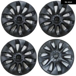 テスラ 4個 20インチ ハブキャップ モデルY ホイールハブカバー キャップリムカバー 車両車 外装 タイヤ 装飾 - Matte Black