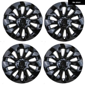 テスラ 4個 20インチ ハブキャップ モデルY ホイールハブカバー キャップリムカバー 車両車 外装 タイヤ 装飾 - Gloss Black