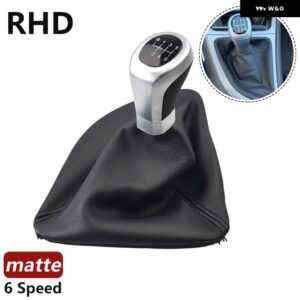 BMW LHD RHD 5/6スピード マニュアル レザー シフト ギアノブ レバー ゲイター ブーツ カバー 1シリーズ E81 E87 E87LCI E88 E82 - RHD 6R-Silver