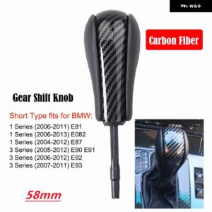 BMW 品質 ギア シフト ノブ E39 E46 E53 E60 E61 E63 E64 E83 E81 E82 E87 E90 E91 E92 E93 自動 スタイリング - Carbon fiber-Short