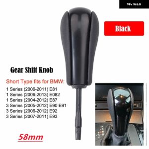 BMW 品質 ギア シフト ノブ E39 E46 E53 E60 E61 E63 E64 E83 E81 E82 E87 E90 E91 E92 E93 自動 スタイリング - Black-Short