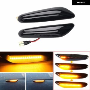 BMW 2X サイド マーカーライト ダイナミックイエロー LED サイドマーカーウィンカー E90 E91 E92 E93 E46 E60 E82 カーアクセサリー - Glossy Smoke Black