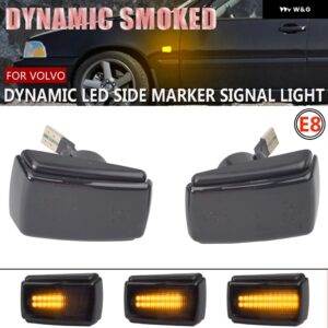 ボルボ ウィンカーライト V40 V70 S40 850 240 740 C70 940 S70 S90 960 ダイナミック LED サイドマーカーウインカー - Dynamic black