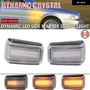 ボルボ ウィンカーライト V40 V70 S40 850 240 740 C70 940 S70 S90 960 ダイナミック LED サイドマーカーウインカー - Dynamic Crystal