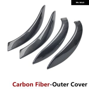 BMW インナー ドアハンドル プル トリム カバー 車 3シリーズ 2014-2018 F30 316D 318D 320D F31 320I 325D 51417279312 - Carbon fiber cover
