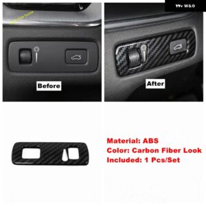 ボルボ ヘッドライト ヘッドランプ スイッチ スパンコール調整 装飾 カバー トリム XC90 XC60 XC40 S90 V90 2018 - 2023 カーアクセサリー - Carbon Fiber Look
