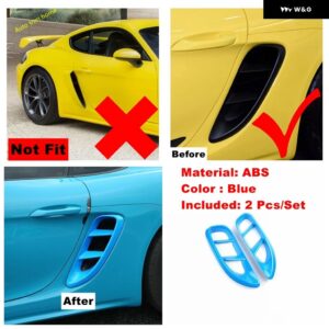 ポルシェ エンジン サイドボディエアフローフェンダーインテークフード ボンネット ベントカバー トリム 718 ケイマンボクスター 2017 - 2 - Blue