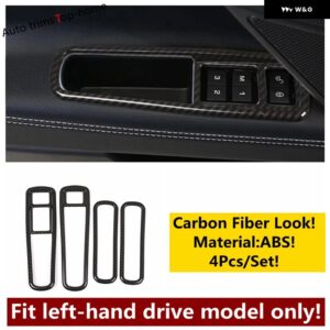 ジャガー ヘッドライト ボタン 電気公園ハンドブレーキ EPB 装飾 カバー トリム XF XE 2016-2019 カーボンカーアクセサリー - Model D