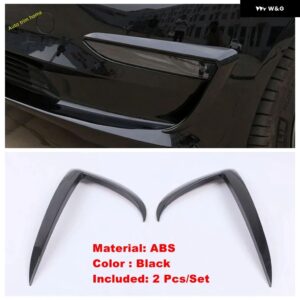 テスラ フロントリア フォグランプ ライト 装飾 カバー トリム モデル3 2018 - 2021 ブラック/ABS クローム/カーボンルック - Model D