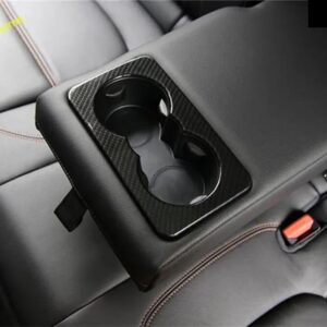 ジャガー ABS カーボン中後列シートウォーターカップ ホルダー 装飾 フレーム カバー トリム XE 2016-2018 カーアクセサリー - Carbon Fiber Look