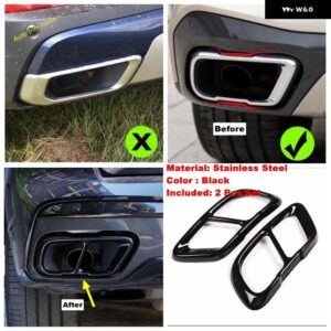BMW テールバックマフラーチップ パイプ プロテクター 装飾 フレーム カバー トリム X5 G05 X6 G06 X7 G07 2019 - 2022 カーアクセサリー - black