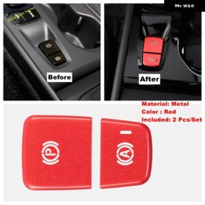 ボルボ 電動ハンドブレーキハンドブレーキ パーキング ボタン 装飾 パネル カバー トリム XC40 2018-2024 カーアクセサリー - red