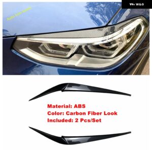 BMW フロントヘッドバンパー ライトランプ アイブロウ 装飾 カバー トリム X3 G01 2018 - 2023 / X4 G02 2019 - 2023 カーアクセサリー - Carbon Fiber Look