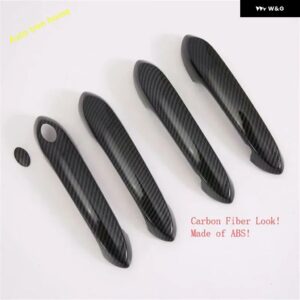 BMW ABS クロームカーボン ドアハンドル プルドアノブハンドル グリップ 装飾 キャップカバー トリム X5 G05 2019 - 2024 カーアクセサリー - Carbon Fiber Look