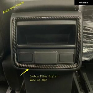 スバル リア アームレスト ボックス 空調 ベント AC コンセントカバー トリム フォレスター 2019-2023 マットカーボンカーアクセサ - Carbon Fiber Look