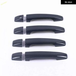 スバル アウター ドアハンドル クロージングボウル 装飾 ステッカー カバー トリム 車 フォレスター SH 39783 - Carbon Fiber Look