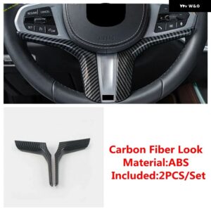 BMW ABS カーボン ステアリングホイール 装飾 フレーム カバー トリム 3 4 5 6シリーズ G20 G30 G01 G05 X3 X4 X5 X6 2019 - 2023 アクセサリー - model　a