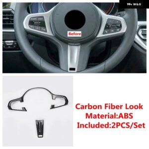BMW ABS カーボン ステアリングホイール 装飾 フレーム カバー トリム 3 4 5 6シリーズ G20 G30 G01 G05 X3 X4 X5 X6 2019 - 2023 アクセサリー - model　b