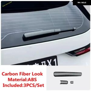 BMW ABS クロームカーボンリア トランク ウィンドウ ワイパー アームブレード 装飾 フレーム カバー トリム X1 U11 2023 2024 カーアクセサリー - Carbon　Fiber　Look