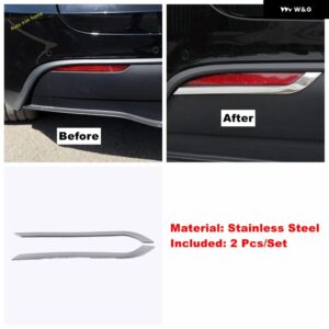 テスラ リアバンパー フォグランプ ランプ アイブロウ 装飾 パネル カバー トリム モデルY 2021 2022 ABS クローム - Stainless Steel