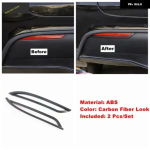 テスラ リアバンパー フォグランプ ランプ アイブロウ 装飾 パネル カバー トリム モデルY 2021 2022 ABS クローム - Carbon Fiber Look