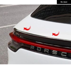 ポルシェ トランク スポイラー ウィング マカン GTS リア テールライト 装飾 ABS カーボンテールリップ 2018-2023 - Carbon Fiber Look