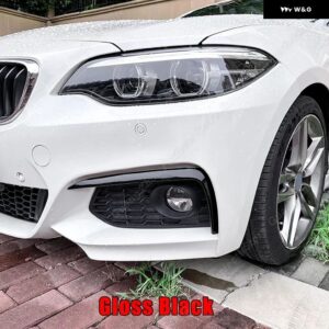 BMW フロントバンパー スプリッターリップ フォグライト フレーム F87 M2 F22 F23 220I 228I 230I M235I M240I M スポーツ 2014-2022 ヘッドライト - Up　Gloss　Black