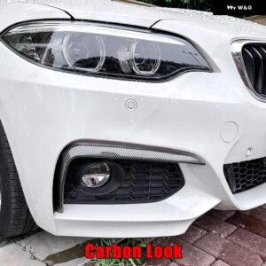 BMW フロントバンパー スプリッターリップ フォグライト フレーム F87 M2 F22 F23 220I 228I 230I M235I M240I M スポーツ 2014-2022 ヘッドライト - UP　Carbon　Look