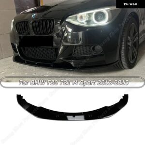 BMW グロスブラック/カーボンルック 車フロントバンパー リップスプリッター スポイラー 1シリーズ F20 F21 Mパック M118I M120I M135I M140I 2012-2019 - Gloss　Black2012-2015