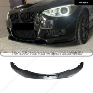 BMW グロスブラック/カーボンルック 車フロントバンパー リップスプリッター スポイラー 1シリーズ F20 F21 Mパック M118I M120I M135I M140I 2012-2019 - Carbon　Look2012-2015