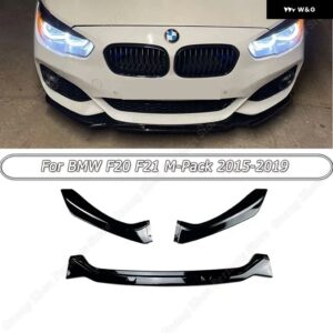 BMW グロスブラック/カーボンルック 車フロントバンパー リップスプリッター スポイラー 1シリーズ F20 F21 Mパック M118I M120I M135I M140I 2012-2019 - Gloss　Black2015-2019