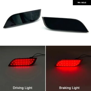 スバル 2機能LEDリアバンパー リフレクター ランプテールブレーキ ハザード灯 インプレッサ WRX STI XVクロストレックエクシーガレヴ - Smoked Lens
