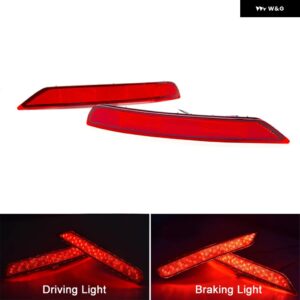 スバル LED リアバンパー リフレクター ランプテールブレーキ ハザード灯 フォレスター 2009-14-2018 - Red Lens