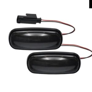 ランドローバー ディフェンダー フリーランダー DISCOVERY2 クリアレンズ スモークレンズ 車フロント アンバー ウィンカー ライト LED サイド マーカー - Smoked Lens